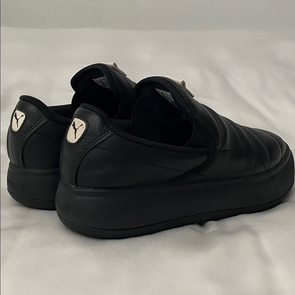Puma Mayu Black Leather Puffy Slip On Sneakers Size 8 Women’s - Picture 10 of 14
